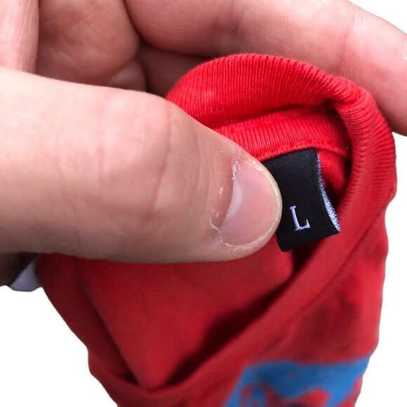 RARE Diesel Shirt Big Logo Red Blue Large - Picture 8 of 9